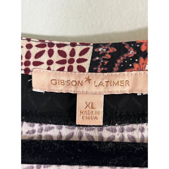 Gibson Top XL Orange Floral Patchwork Hippie Peasant Boho Western Floral Babydol - Picture 2 of 11